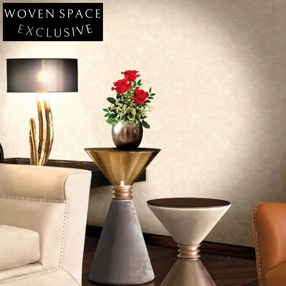 Opulent Italian Marble Top Round Side Table Set for Chic Living Rooms