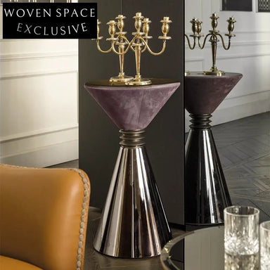 Opulent Italian Marble Top Round Side Table Set for Chic Living Rooms