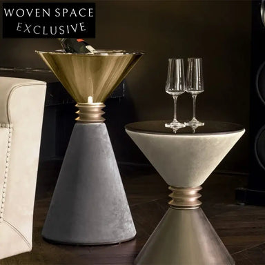 Opulent Italian Marble Top Round Side Table Set for Chic Living Rooms