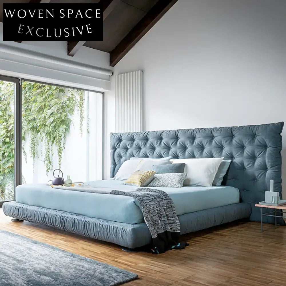 Opulent Italian Modern Solid Wood Frame Luxury Queen King Bed