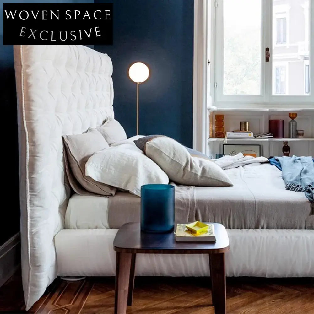 Opulent Italian Modern Solid Wood Frame Luxury Queen King Bed