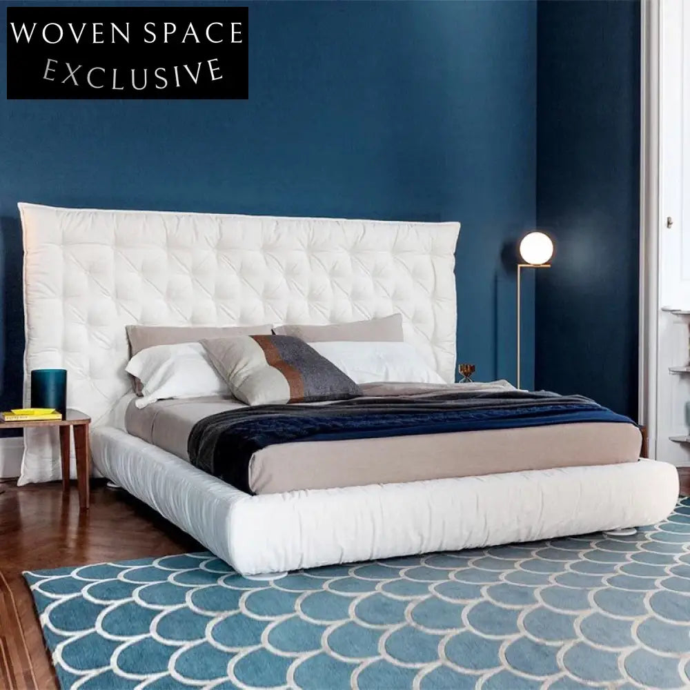 Opulent Italian Modern Solid Wood Frame Luxury Queen King Bed