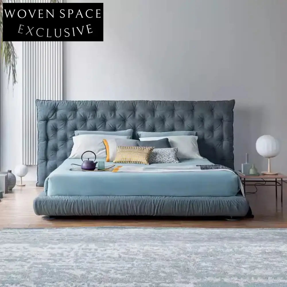 Opulent Italian Modern Solid Wood Frame Luxury Queen King Bed