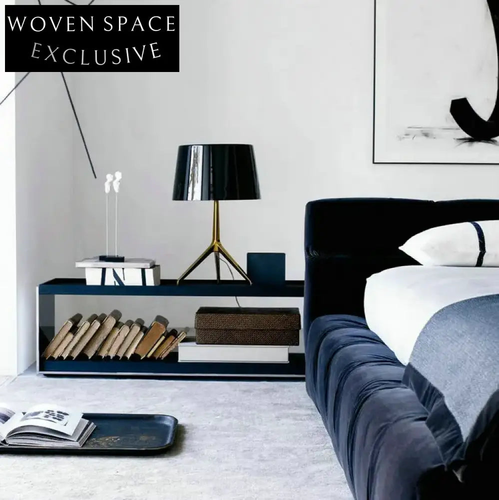 Opulent Italian Velvet Tufted King Size Upholstered Bedroom Design Bed