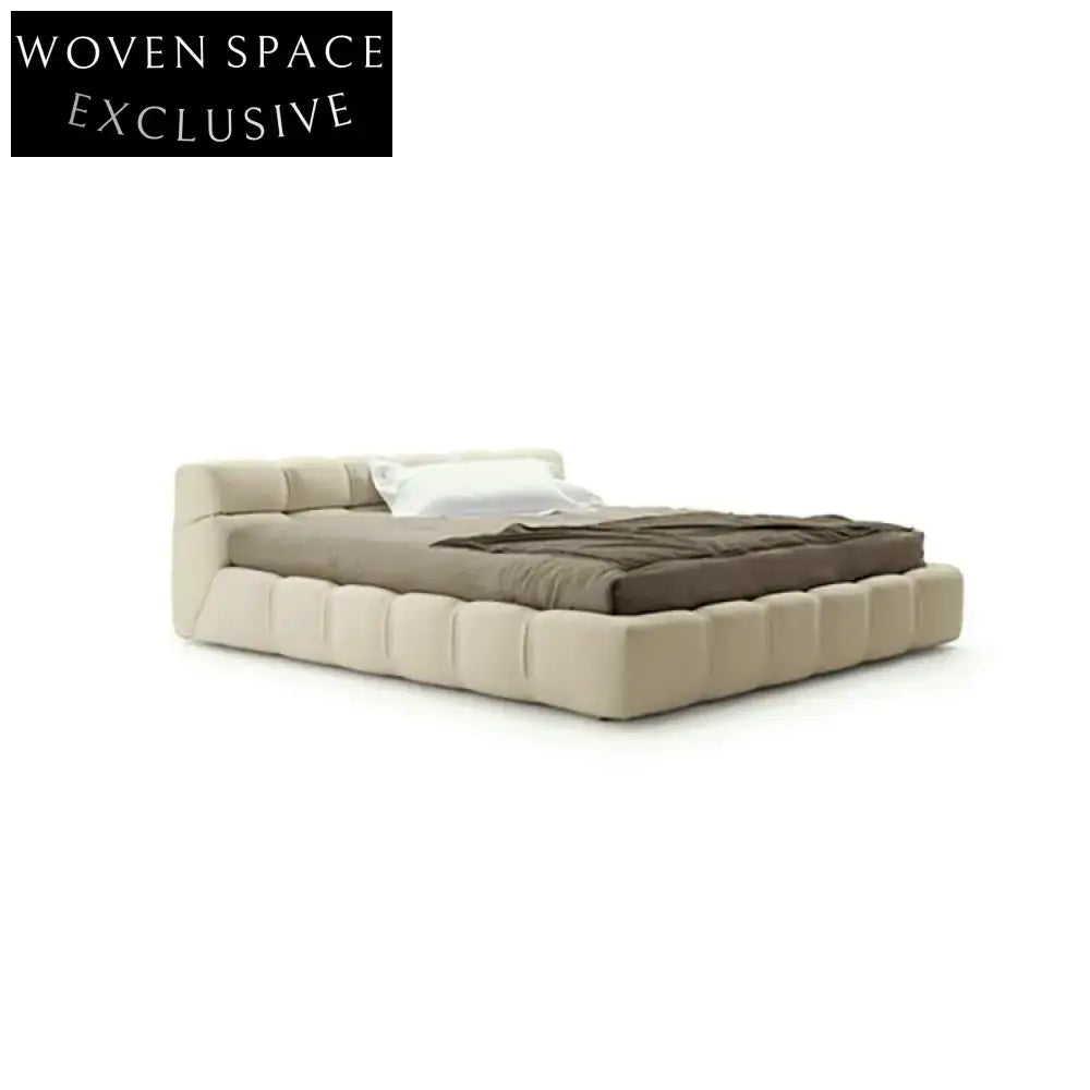 Opulent Italian Velvet Tufted King Size Upholstered Bedroom Design Bed