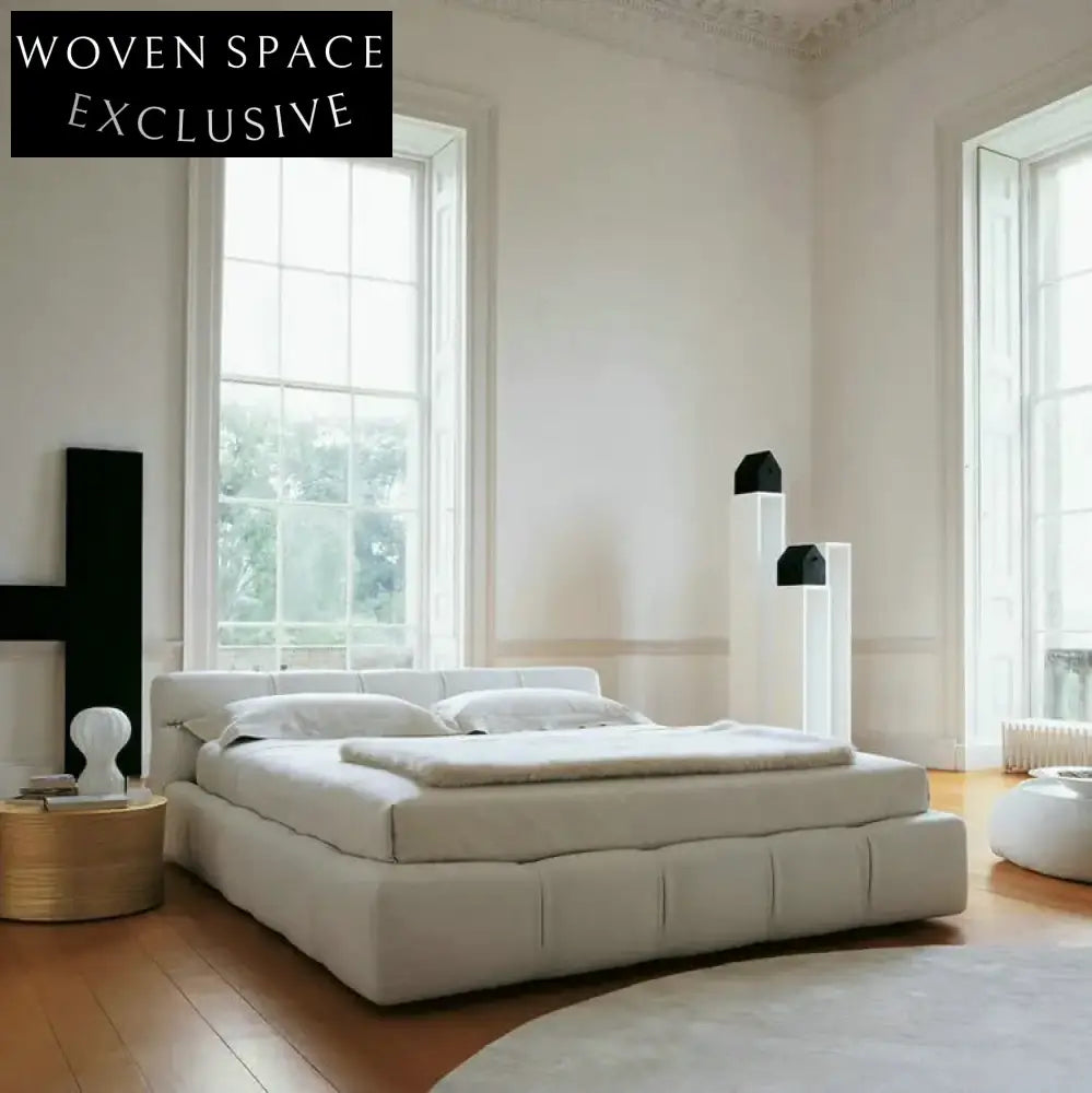 Opulent Italian Velvet Tufted King Size Upholstered Bedroom Design Bed