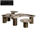 Opulent Multi-Functional Marble Top Gold Stainless Steel Living Room Coffee Table Set