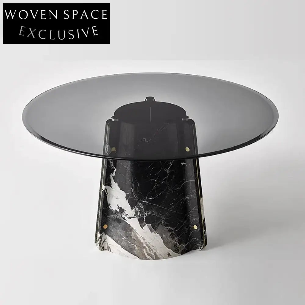 Opulent Round Dining Table with Marble or Glass Top for Modern Homes