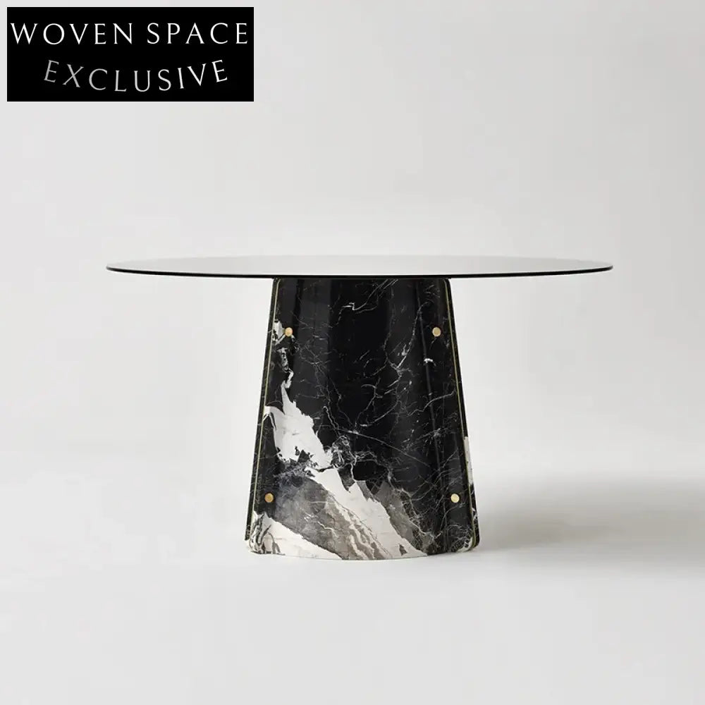 Opulent Round Dining Table with Marble or Glass Top for Modern Homes