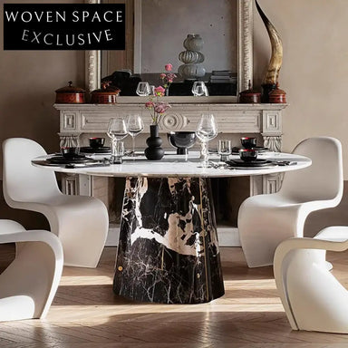 Opulent Round Dining Table with Marble or Glass Top for Modern Homes