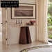 Opulent Solid Oak Wood Travertine Stone Console Table and TV Unit