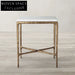 Opulent Square Natural Marble Top Coffee Table with Modern Metal Base