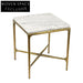 Opulent Square Natural Marble Top Coffee Table with Modern Metal Base