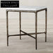 Opulent Square Natural Marble Top Coffee Table with Modern Metal Base