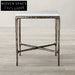 Opulent Square Natural Marble Top Coffee Table with Modern Metal Base