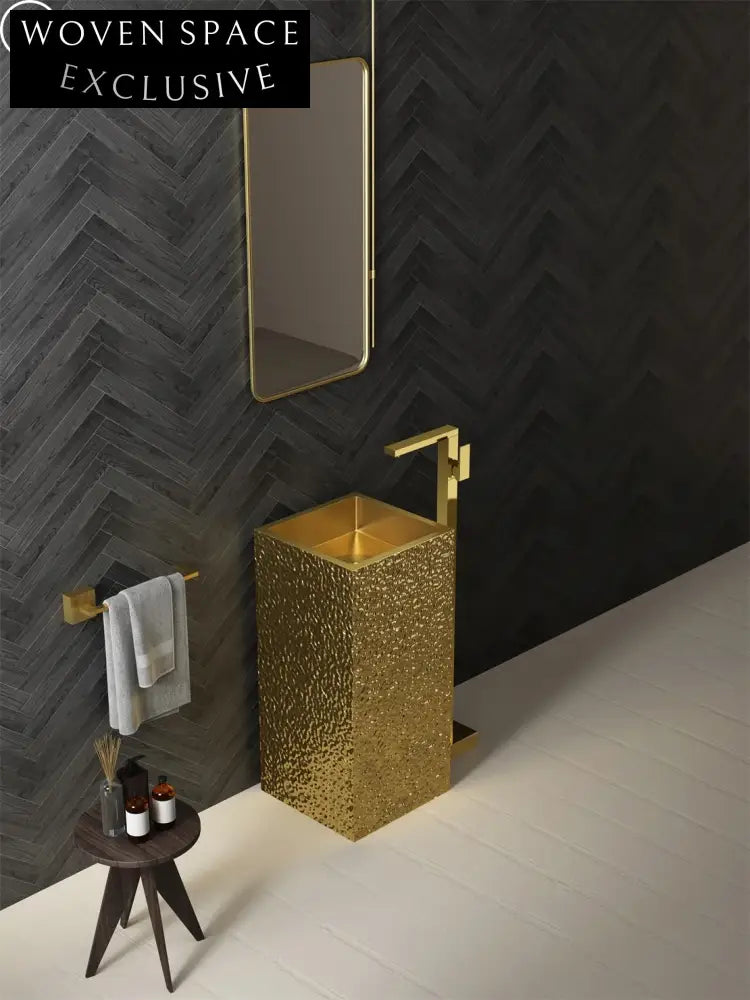 Opulent Stainless Steel Freestanding Pedestal Bathroom Lavatory Wash Basin