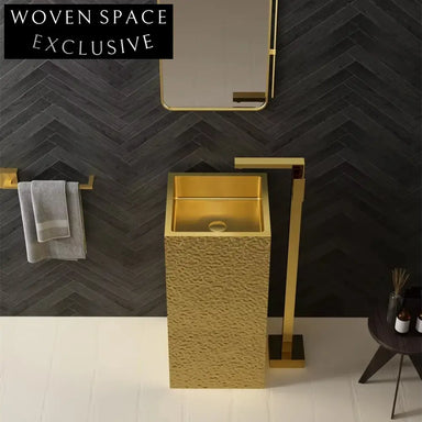 Opulent Stainless Steel Freestanding Pedestal Bathroom Lavatory Wash Basin