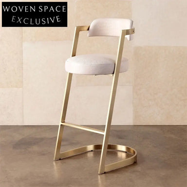 Opulent Velvet High Bar Stool, Gold Metal Legs, Modern Counter Seating