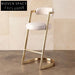 Opulent Velvet High Bar Stool, Gold Metal Legs, Modern Counter Seating