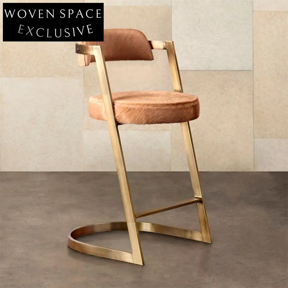 Opulent Velvet High Bar Stool, Gold Metal Legs, Modern Counter Seating