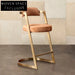 Opulent Velvet High Bar Stool, Gold Metal Legs, Modern Counter Seating