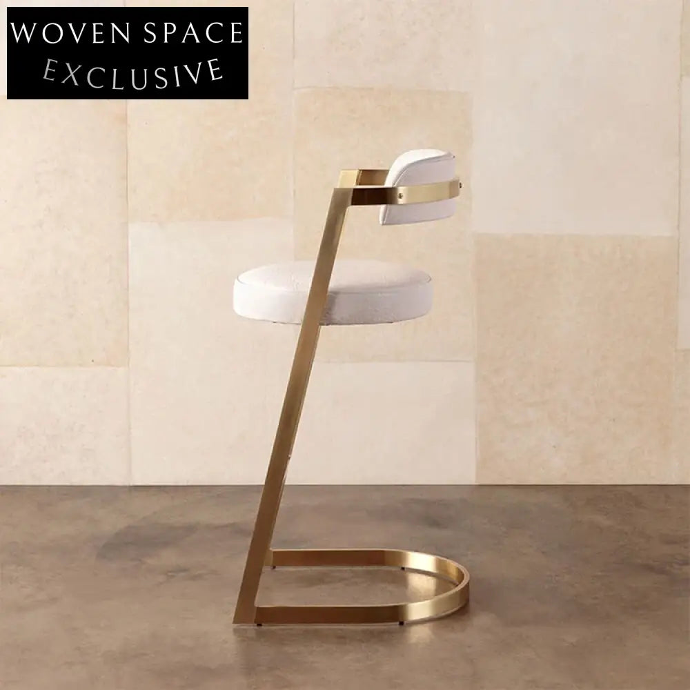 Opulent Velvet High Bar Stool, Gold Metal Legs, Modern Counter Seating