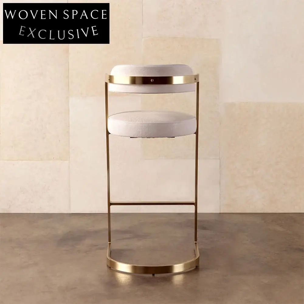 Opulent Velvet High Bar Stool, Gold Metal Legs, Modern Counter Seating