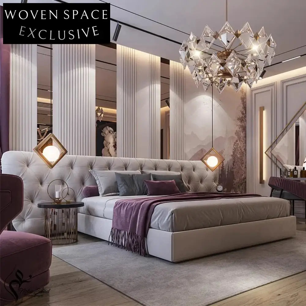 Opulent Velvet Upholstered King Size Bed for Modern Luxury Bedrooms