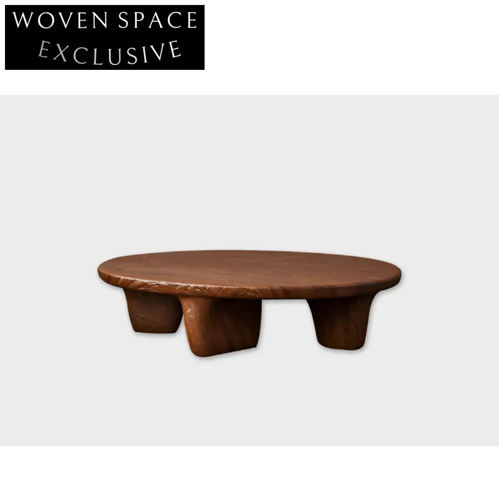 Organic Cobblestone Wabi Sabi Solid Camphora Wood Coffee Table