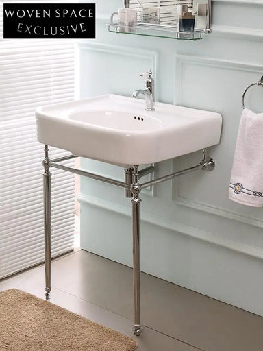 Oriana Butterfly Retro Ceramic Basin with Bracket and Bathroom Cabinet