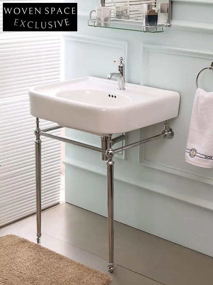 Oriana Butterfly Retro Ceramic Basin with Bracket and Bathroom Cabinet