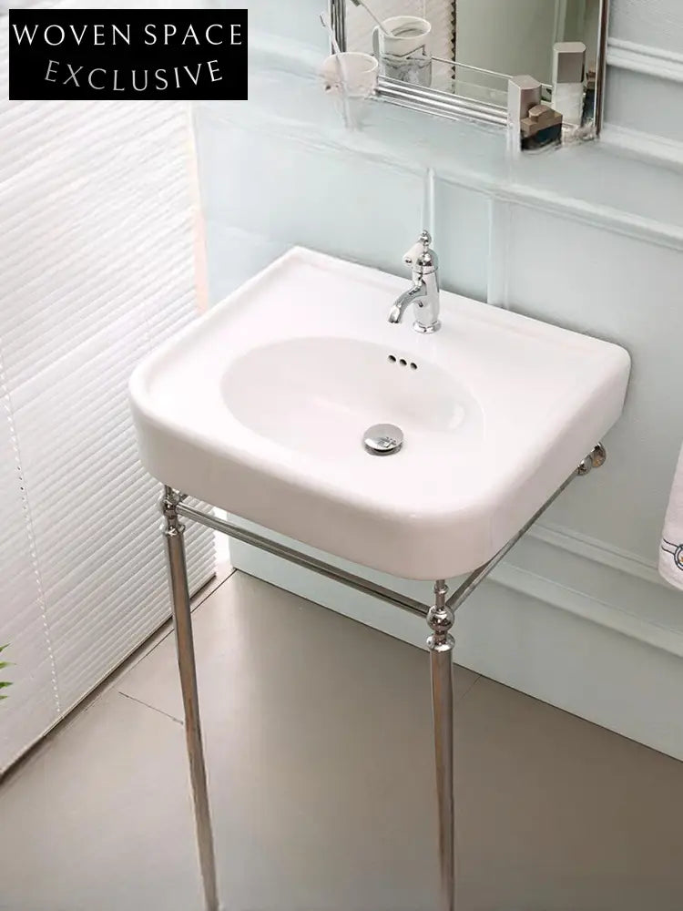 Oriana Butterfly Retro Ceramic Basin with Bracket and Bathroom Cabinet