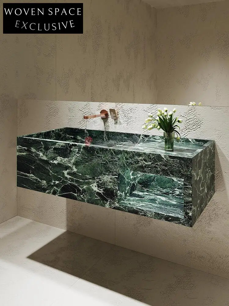Otis Ice Silk Blue Jade Wall-Mounted Basin