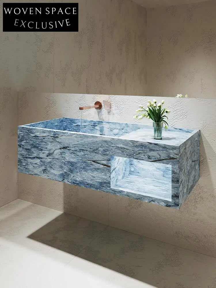 Otis Ice Silk Blue Jade Wall-Mounted Basin