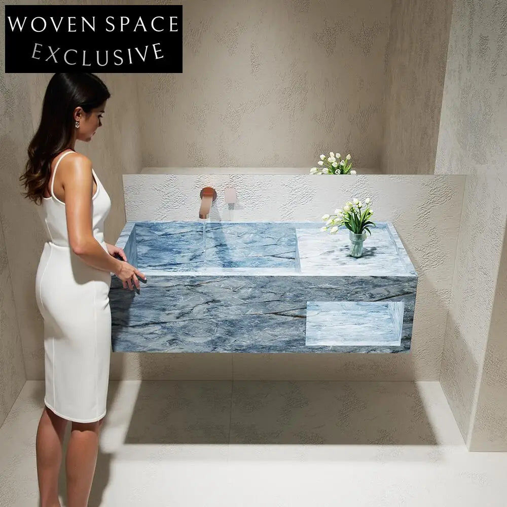 Otis Ice Silk Blue Jade Wall-Mounted Basin