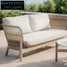 Outdoor Aluminum Rope Sectional Lounge Sofa with Teak Wood Arms