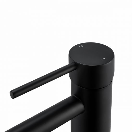 LUCID PIN Series Round Black Tall Basin Mixer