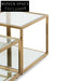 Oxford Set of 4 100cm Glass Coffee Table - Brushed Gold Base Coffee Tables