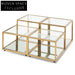 Oxford Set of 4 100cm Glass Coffee Table - Brushed Gold Base