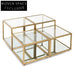 Oxford Set of 4 100cm Glass Coffee Table - Brushed Gold Base Coffee Tables