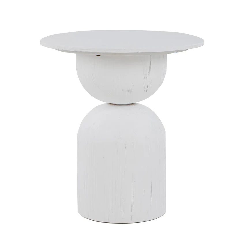 Abbott Round Side Table - Full White