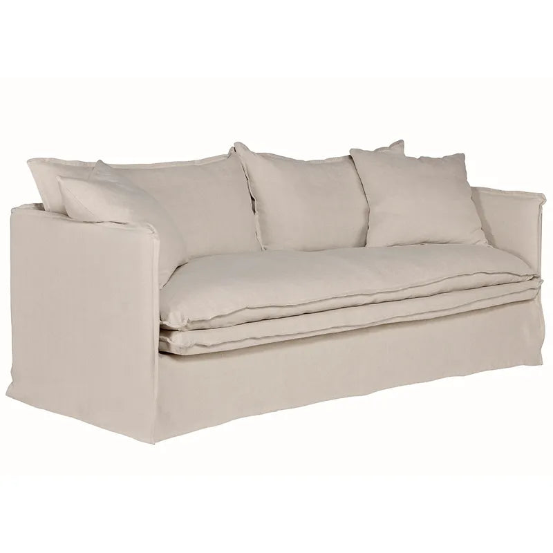 Palm Beach 3 Seater Slip Cover Sofa - Natural Linen