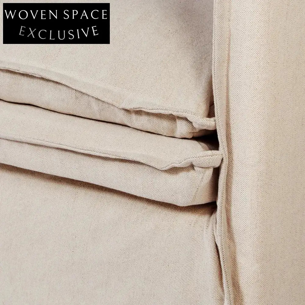 Palm Beach 3 Seater Slip Cover Sofa - Natural Linen Stool