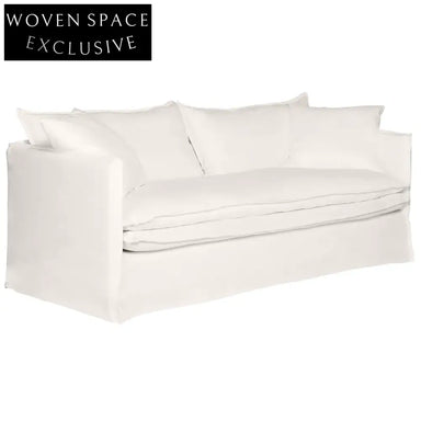 Palm Beach 3 Seater Slip Cover Sofa - White Linen