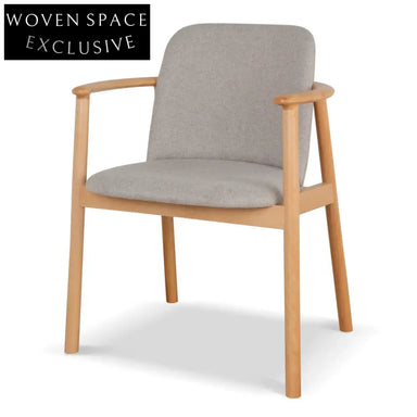 Paul Natural Dining Armchair - Grey Seat (Set of 2)