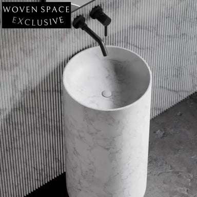 Pedestal Stone Basin Stand Sink White / Stone