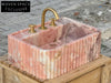 Picard Ribbed Marble Sink - Wall Mounted