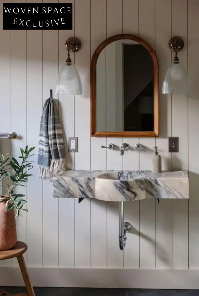 Pietro Violet Wall-Mounted Marble Sink Natural Stone Vanity