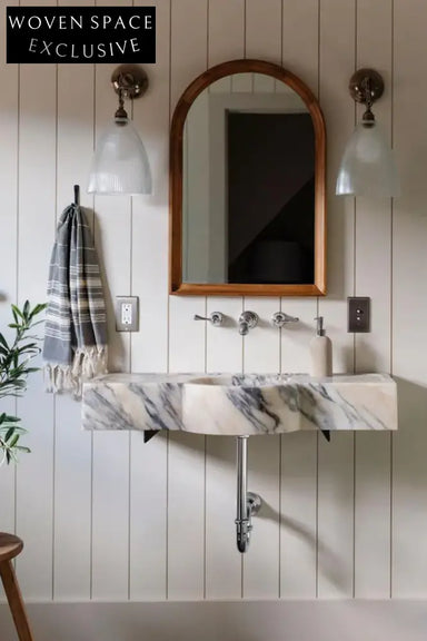 Pietro Violet Wall-Mounted Marble Sink Natural Stone Vanity