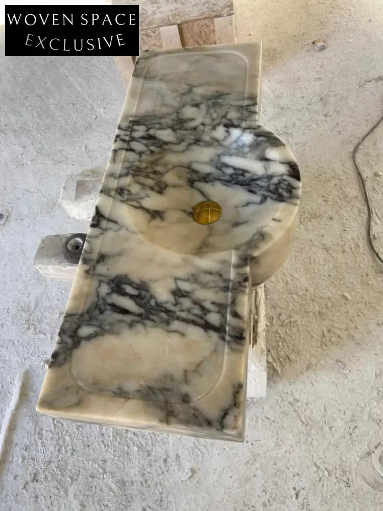 Pietro Violet Wall-Mounted Marble Sink Natural Stone Vanity